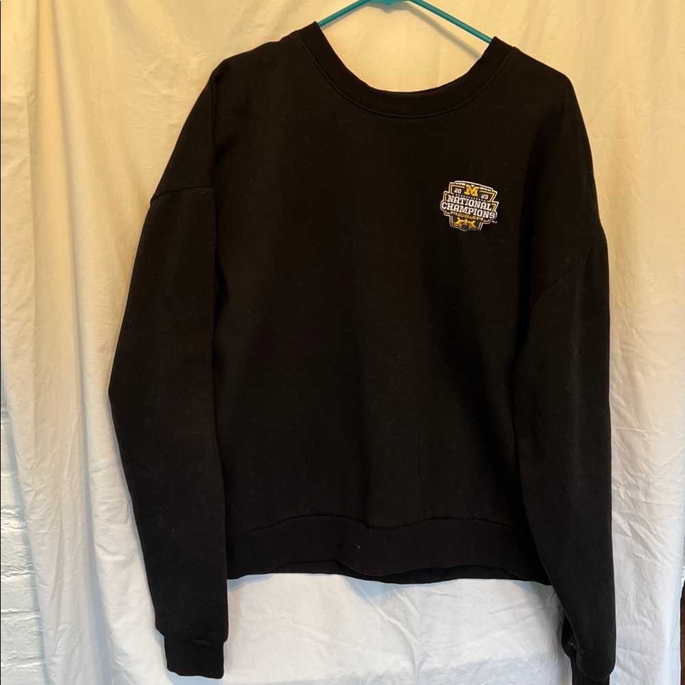 Michigan National Championship Sweatshirt - Go Blue! Black, Women's XXL